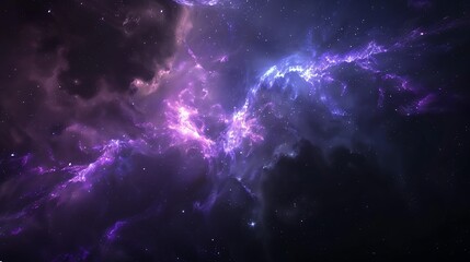 amazing galaxy background with purple and blue colors, dark space