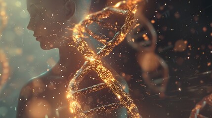 Poster - Captivating DNA Helix Visualizing Cutting Edge Scientific Innovation and Imagination