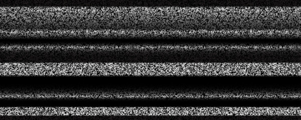 Poster - TV static noise background. Glitched pixelated screen texture. VHS video with black stripes, interferences or glitches. White noise signal grain for poster, banner. Television screen backdrop. Vector