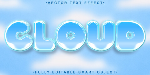 Poster - Cartoon Cloud Vector Fully Editable Smart Object Text Effect