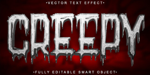Poster - Horror Gray Creepy Vector Fully Editable Smart Object Text Effect