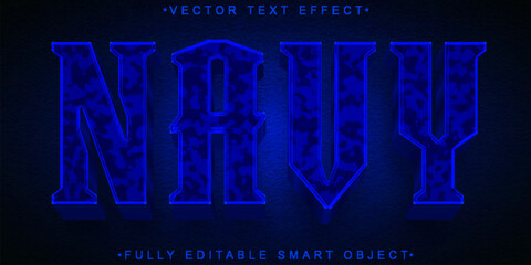 Poster - Shiny Blue Navy Vector Fully Editable Smart Object Text Effect