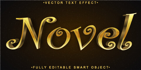 Poster - Golden Novel Vector Fully Editable Smart Object Text Effect