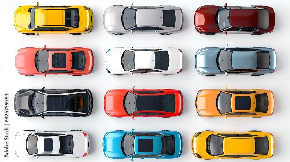 Cars set from above, top view isolated Stock Illustration | Adobe Stock