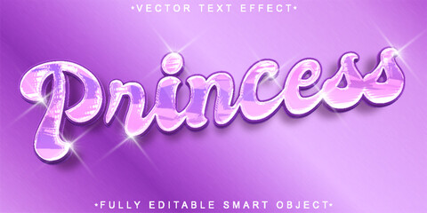 Poster - Pink Shiny Glitter Princess Vector Fully Editable Smart Object Text Effect