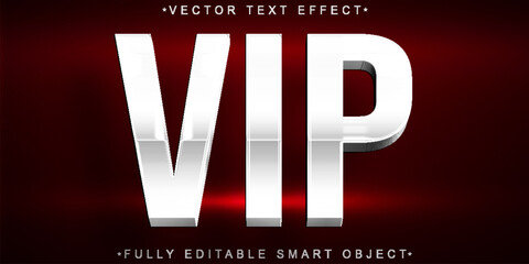 Poster - Luxury White VIP Vector Fully Editable Smart Object Text Effect