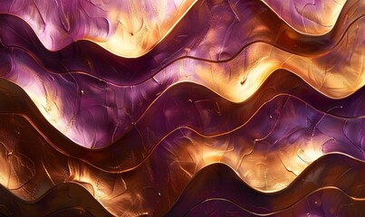 Wall Mural - Luxury and elegance background, waves of metallic gold and purple background