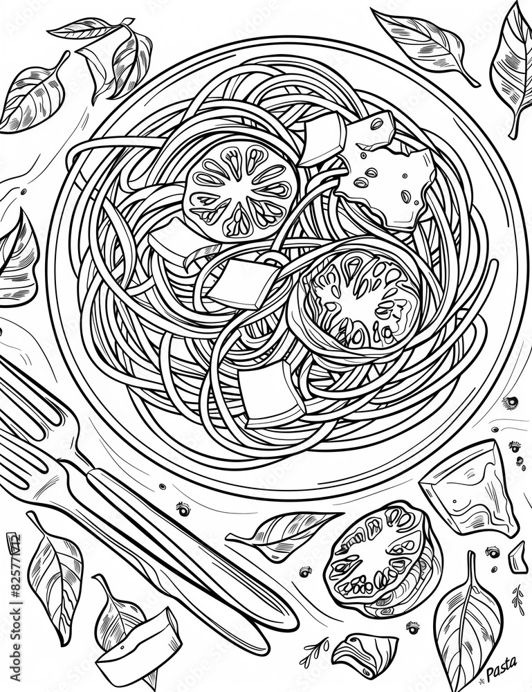 Pasta Creations: Fun Coloring Pages for All Ages - Easy Coloring Pages ...