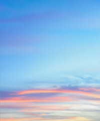 Wall Mural - colorful cloudy sky at sunset. gradient color. sky texture, abstract nature background