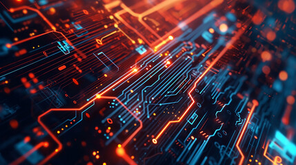 Poster - futuristic technology background digital tech wallpaper 