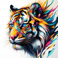 Tiger head graphic design
Colors that stand out and contrast
colorful design style
Cruel but cute and quirky aesthetics.
Suitable for use in designing logos, t-shirts, tattoos, children's books, abstr