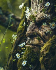 Poster - Whimsical face in nature