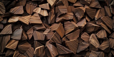 Poster - Pile of chopped firewood logs