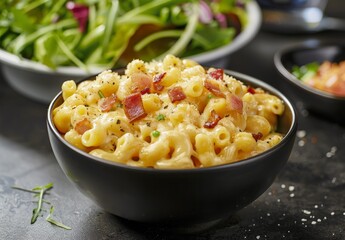 Wall Mural - Delicious macaroni and cheese with bacon