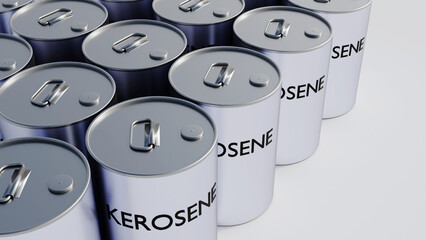 3d rendering of metal tin of kerosene with a handle on top for carrying
