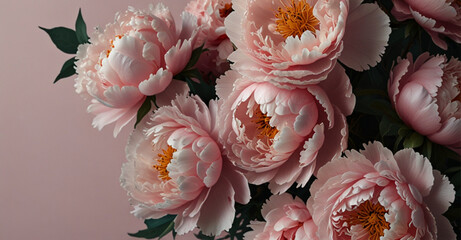 Wall Mural - Aesthetic floral wallpaper peony BACKGROUND