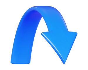 Aufkleber - 3D blue arrow on isolated background. Infographic or business concept. Stock vector illustration.