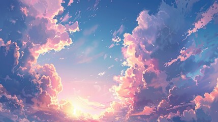 Wall Mural - The cloudy and stunning afternoon sky landscape