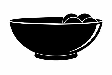 Sticker -  A bowl silhouette black vector artwork illustration 