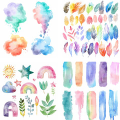 Sticker - colours spot stain ink stroke colourful pastel splash rough creativity watercolor effect paint liquid purple artistic graphic grunge brush composition blot acrylic wallpaper drawing drawn shape paper