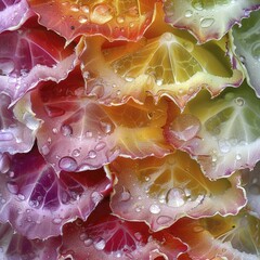 Wall Mural - Capturing fresh vegetable textures in vivid macro shots, highlighting their natural patterns and vibrant colors.