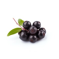 Wall Mural - Fresh acai berries isolated on a white background. Perfect for health food, nutrition, organic produce, and natural diet concepts.