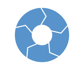 Wall Mural - five rotation arrow in circular motion. circle arrow combination. circular infographic. graphic diag