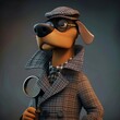 © sorapop - A 3D cartoon dog as a detective, solving mysteries, AI Generative