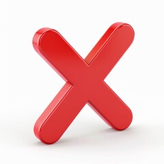 Aufkleber - red 3d icon cancel or X sign, AI Generative