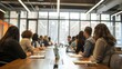 © Media Srock - Business and Finance Concept : A group of people are sitting at a table in a conference room