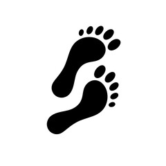 Poster - Foot prints icon set. Human footprints icon isolated on white. Vector illustration