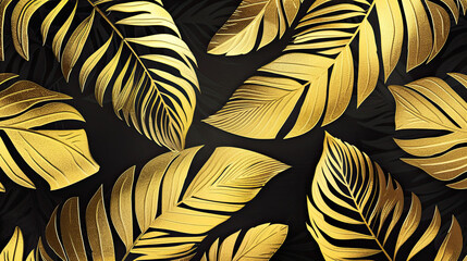 Wall Mural - Tropical leaf Wallpaper, Luxury nature leaves pattern