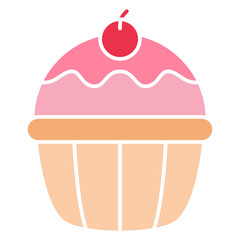 Wall Mural - cupcake with cherry illustration