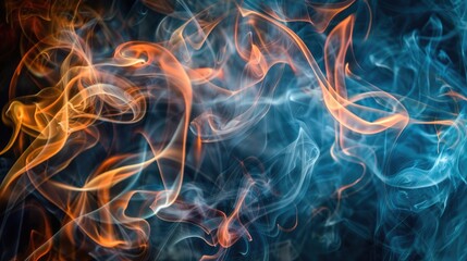 Aufkleber - Vibrant smoke patterns on dark backdrop photograph