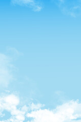 Wall Mural - sky blue with clouds background,vertical spring sky cloudy with sun light in morning,backdrop summer
