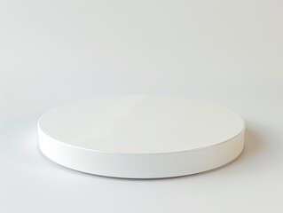 Sticker - round white platform, solid white background