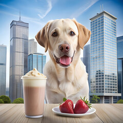 Wall Mural - ai generated labrador retriever dog picture n corp