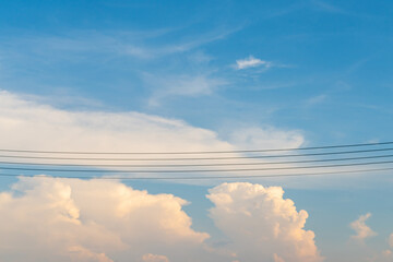 Wall Mural - Landscape blue sky with clouds background in summer