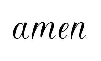 Poster - amen - Simple lettering design illustration isolated on transparent background - Vector text