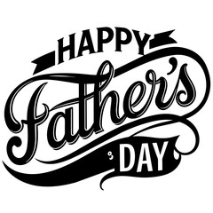 Wall Mural - Happy Father's Day silhouette vector art illustration