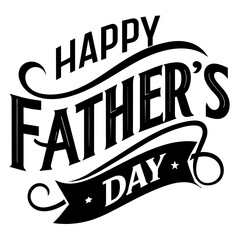 Wall Mural - Happy Father's Day silhouette vector art illustration