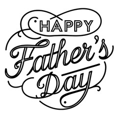 Wall Mural - Happy Father's Day silhouette vector art illustration