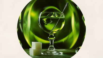 Wall Mural - Absinthe captured in a tantalizing food photography style