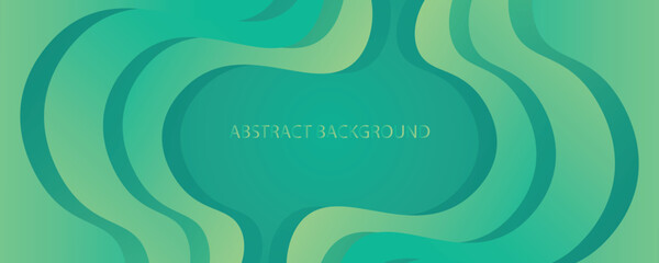 Wall Mural - green abstract background vector illustration. wave abstract design element. modern green gradient f