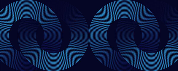 Wall Mural - abstract blue glowing geometric lines on dark blue background. futuristic technology concept. modern