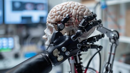 brain computer interface research facility, futuristic technology