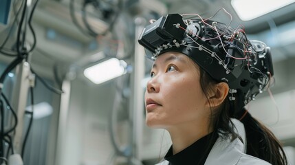 brain computer interface research facility, futuristic technology