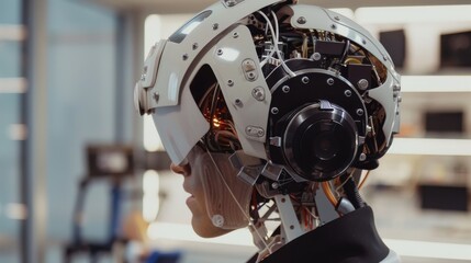 brain computer interface research facility, futuristic technology