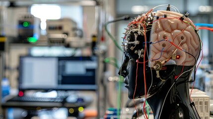brain computer interface research facility, futuristic technology