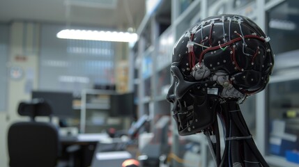 brain computer interface research facility, futuristic technology